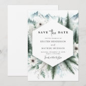 Mooie niet-foto berg bruiloft save the date (Voorkant / Achterkant)