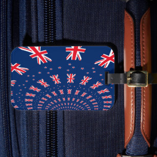 Mooie Nieuw-Zeelandse vlag Art Print Design Bagagelabel