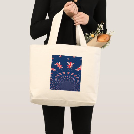 Mooie Nieuw-Zeelandse vlag Art Print Design Grote Tote Bag (Voorkant (product))
