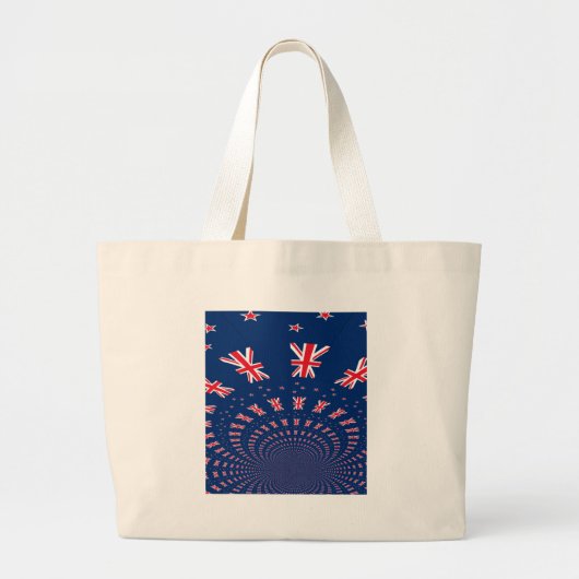 Mooie Nieuw-Zeelandse vlag Art Print Design Grote Tote Bag (Voorkant)