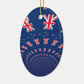 Mooie Nieuw-Zeelandse vlag Art Print Design Keramisch Ornament (Links)