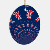 Mooie Nieuw-Zeelandse vlag Art Print Design Keramisch Ornament (Rechts)