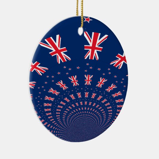 Mooie Nieuw-Zeelandse vlag Art Print Design Keramisch Ornament (Rechts)