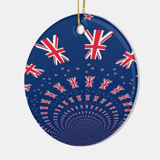 Mooie Nieuw-Zeelandse vlag Art Print Design Keramisch Ornament (Links)