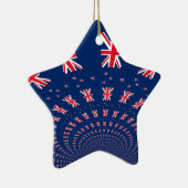 Mooie Nieuw-Zeelandse vlag Art Print Design Keramisch Ornament (Rechts)