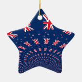 Mooie Nieuw-Zeelandse vlag Art Print Design Keramisch Ornament (Voorkant)