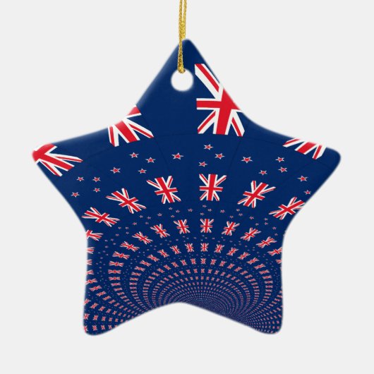 Mooie Nieuw-Zeelandse vlag Art Print Design Keramisch Ornament (Voorkant)