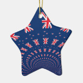 Mooie Nieuw-Zeelandse vlag Art Print Design Keramisch Ornament (Links)