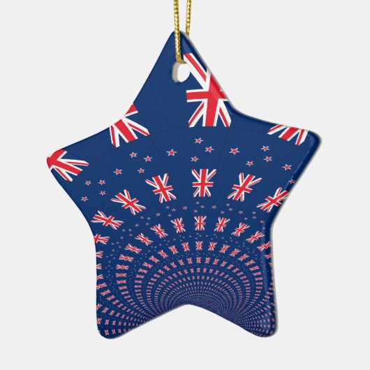 Mooie Nieuw-Zeelandse vlag Art Print Design Keramisch Ornament (Links)