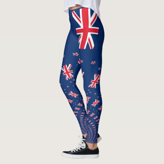 Mooie Nieuw-Zeelandse vlag Art Print Design Leggings (Links)