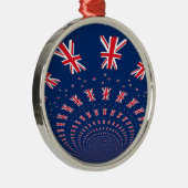 Mooie Nieuw-Zeelandse vlag Art Print Design Metalen Ornament (Rechts)