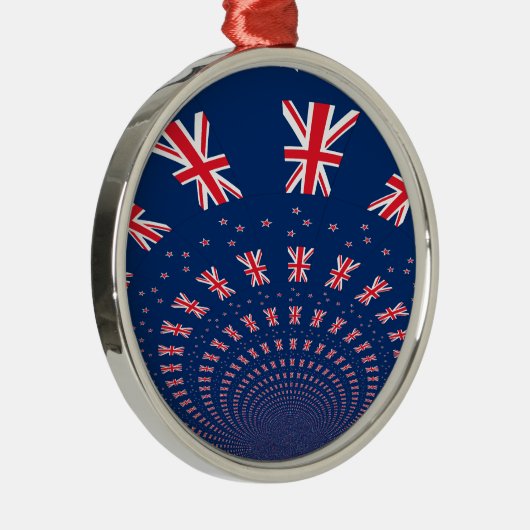 Mooie Nieuw-Zeelandse vlag Art Print Design Metalen Ornament (Rechts)