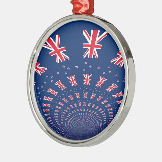 Mooie Nieuw-Zeelandse vlag Art Print Design Metalen Ornament (Links)