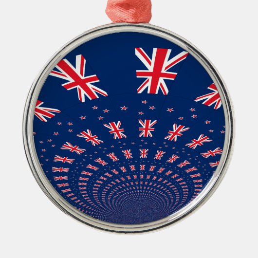 Mooie Nieuw-Zeelandse vlag Art Print Design Metalen Ornament (Voorkant)