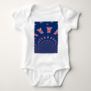Mooie Nieuw-Zeelandse vlag Art Print Design Romper