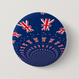 Mooie Nieuw-Zeelandse vlag Art Print Design Ronde Button 5,7 Cm