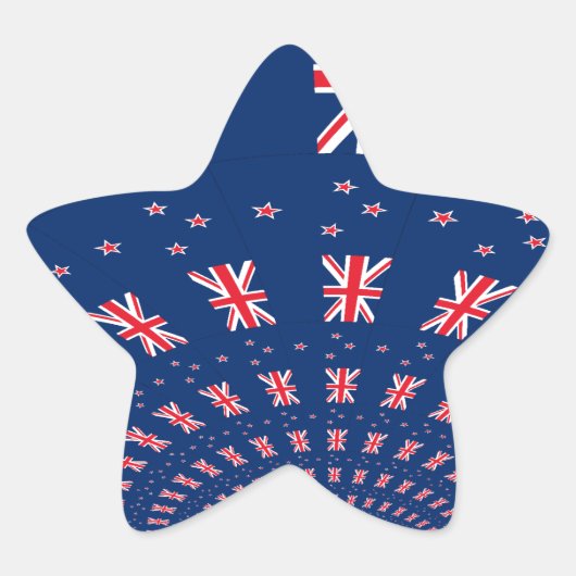 Mooie Nieuw-Zeelandse vlag Art Print Design Ster Sticker (Voorkant)