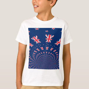 Mooie Nieuw-Zeelandse vlag Art Print Design T-shirt