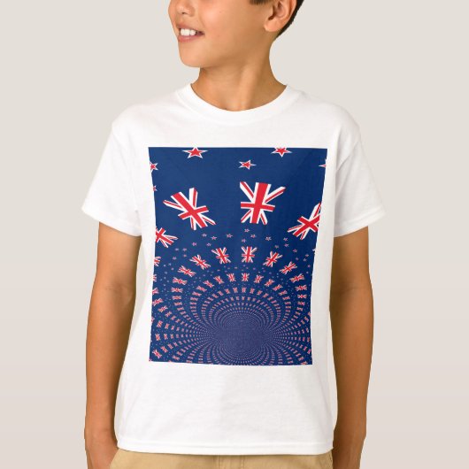 Mooie Nieuw-Zeelandse vlag Art Print Design T-shirt (Voorkant)