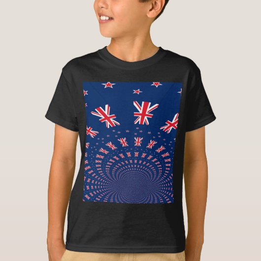 Mooie Nieuw-Zeelandse vlag Art Print Design T-shirt (Voorkant)