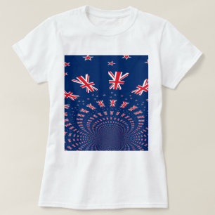 Mooie Nieuw-Zeelandse vlag Art Print Design T-shirt