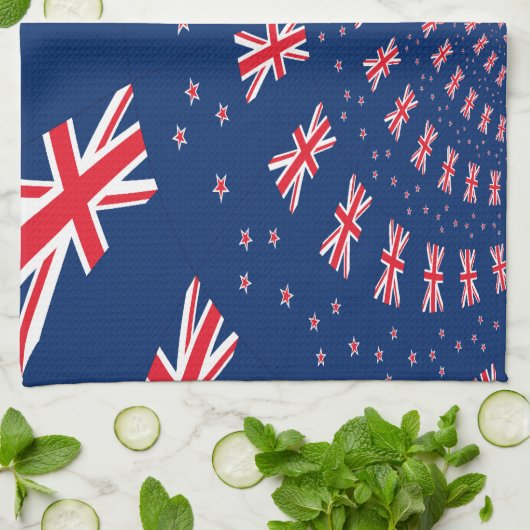 Mooie Nieuw-Zeelandse vlag Art Print Design Theedoek (Gevouwen)