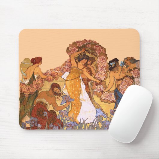 Mooie nieuwe kunstmeisjes met Rozen Muismat (Met muis)