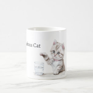 Mooie Nieuwsgierige Kat Glas Koffiemok