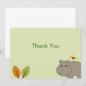 Mooie Nijlpaard Platte Bedankkaartjes Kaart (Voorkant / Achterkant)