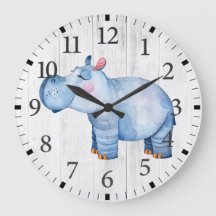 Mooie nijlpaard wandklok