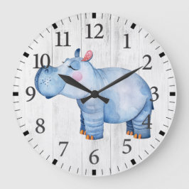 Mooie nijlpaard wandklok