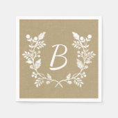 Mooie Noodlijdende Floral Wreath Custom Monogram Servetten (Voorkant)