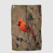 Mooie noordelijk kardinaal persoonlijk golfhanddoek (Voorkant)