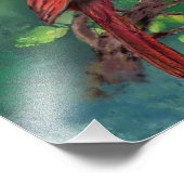 Mooie Noordelijke Rode Kardinaal Vogel Fotoprint Foto Afdruk (Hoek)