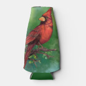 Mooie noordelijke rode kardinaal vogelschilder flesjeskoeler (Voorkant)