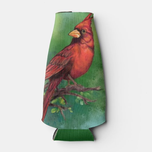 Mooie noordelijke rode kardinaal vogelschilder flesjeskoeler (Voorkant)