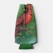 Mooie noordelijke rode kardinaal vogelschilder flesjeskoeler (Achterkant)