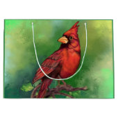 Mooie noordelijke rode kardinaal vogelschilder  groot cadeauzakje (Voorkant)