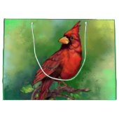 Mooie noordelijke rode kardinaal vogelschilder  groot cadeauzakje (Achterkant)