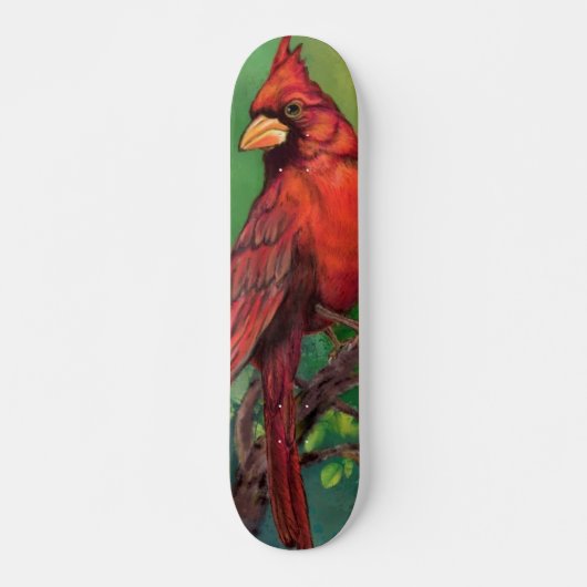 Mooie noordelijke rode kardinale vogelschildering  persoonlijk skateboard (Voorkant)
