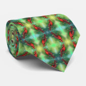 Mooie noordelijke rode kardinale vogelschildering  stropdas (Opgerold)