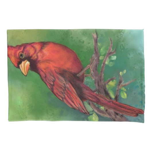 Mooie noordelijke rode kardinale vogelschilderkuns kussensloop (Voorkant)