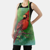 Mooie noordelijke rode kardinale vogelschilderkuns schort (Insitu)