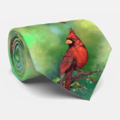Mooie noordelijke rode kardinale vogelschilderkuns stropdas (Opgerold)