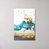 Mooie Noordse Abstracte Golden Deer Canvas Afdruk (Voorkant)