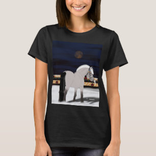 Mooie Noorse Fjord-paarden in sneeuw T-shirt