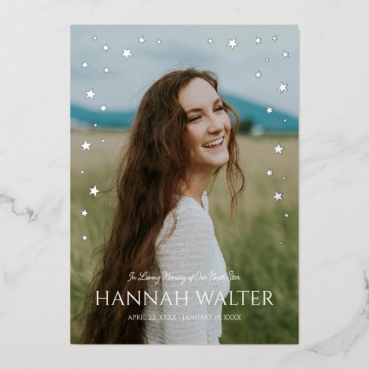 Mooie North Star Celebration Life aankondiging (Voorkant)