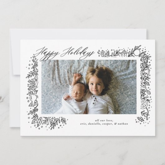 Mooie Nostalgische Sieraden Slinger Vakantie Feestdagenkaart (Voorkant)