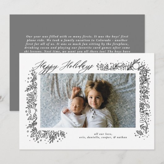 Mooie Nostalgische Sieraden Slinger Vakantie Feestdagenkaart (Voorkant / Achterkant)