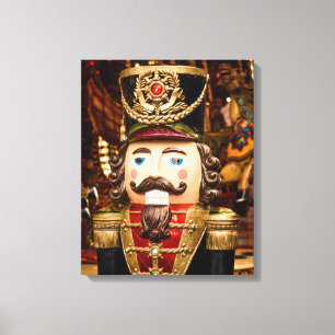 Mooie Notenkraker Figuur Kerst Frame Er Rond Canvas Afdruk